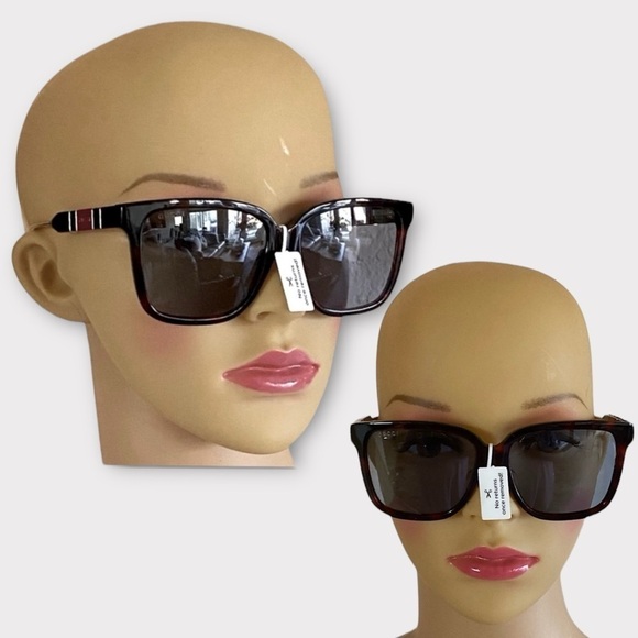 GUCCI Oversized Square Sunglasses Black Tortoise Shell Pearlescent Luxury NWT main image 4